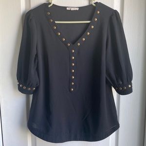 41 Hawthorn black sheer blouse S